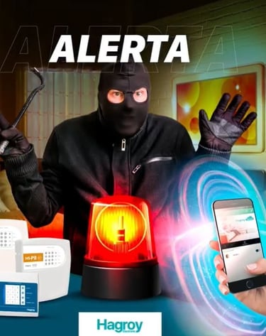 Instalador configurando alarma de seguridad desde aplicación móvil