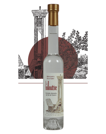 Bouteille d'absinthe La guilloudtine 68% du val de travers