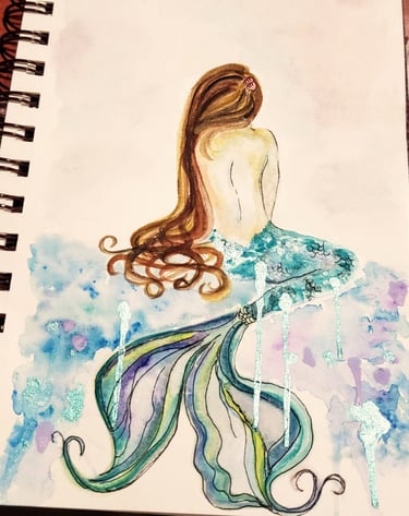 Miss mermaid watercolor