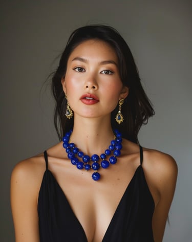 Jewelry for Black Dress Lapis Lazuli Beaded Necklaces 