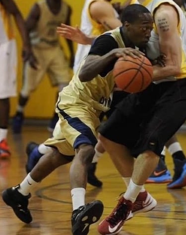 Coach Quaid George Playing Basketball
