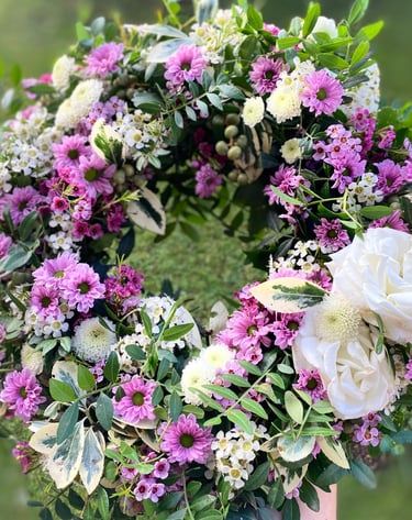 couronne de fleurs fraiches