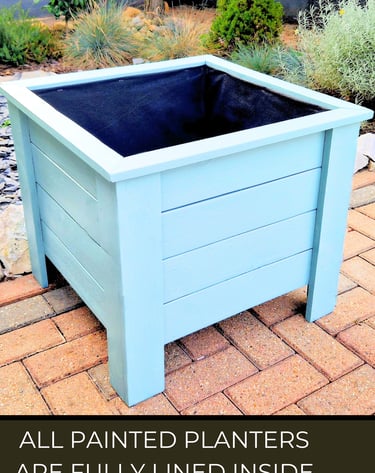 square outdoor planter on legs wooden plant box handmade in UK Custom Size and Colour