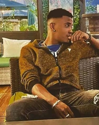 Man relaxing in a modern outdoor lounge in Pattaya, Thailand.