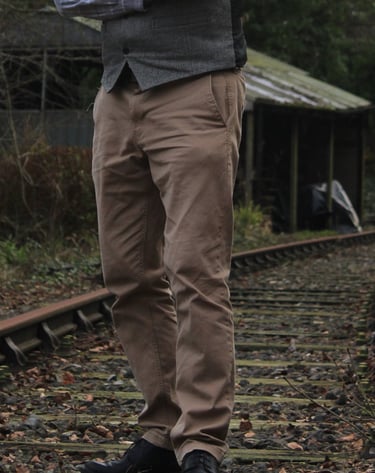 Steve standing at the disused tracks in Amberly