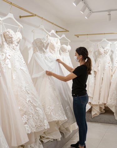 A selection of leather belts, wallets, and bags displayed on a rustic wooden table.