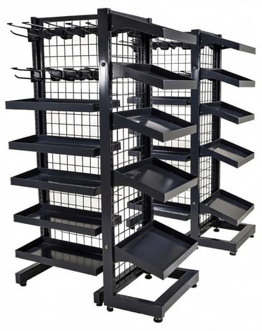 exhibidor frente de caja para supermercado en Chile