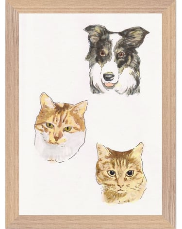 portrait style bd coleur imprimé poster encadré bois fsc