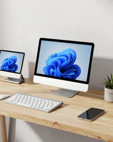 Smart lighting setup illuminating a cozy bedroom with soft, adjustable colors.