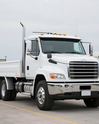 A convoy of 4 Runner Transport trucks driving along a coastal highway under clear skies.