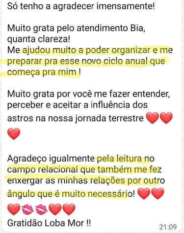depoimento de cliente após consulta de mapa astral