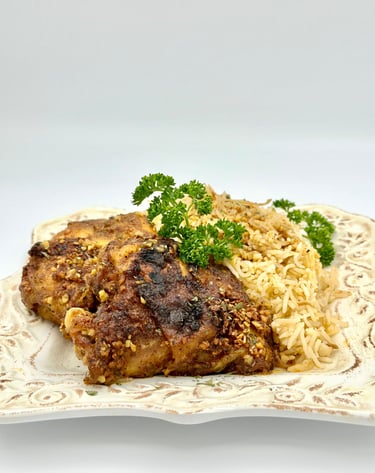 Slow roasted with chicken and rice