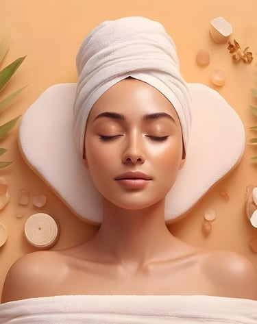 a woman with a towel wrapped in a towel