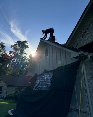 Full residential roof replacement for home in Tyler, TX, including Catch-All system for protection