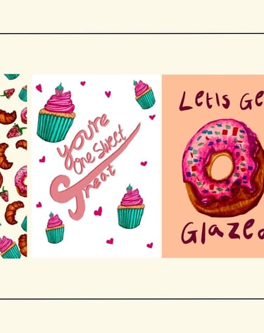 a variety of different types of greeting cards