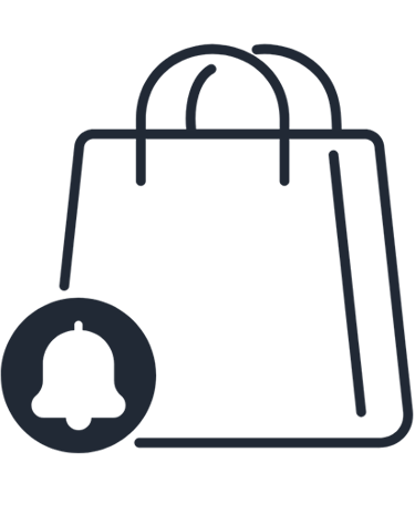 dark shopping bag icon with transparent background representing reminder