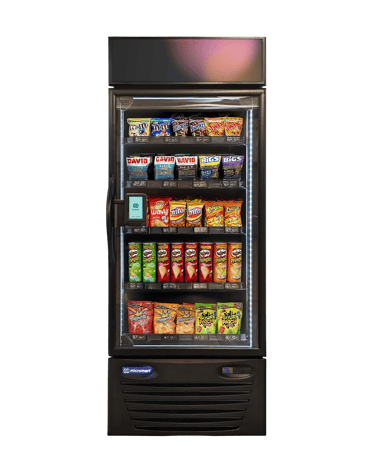 Touchless beverage vending machine in workplace breakroom