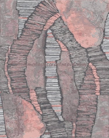 Elegant Handmade Nepalese Carpet in Modern Design - Contemporary Artisan Craftsmanship