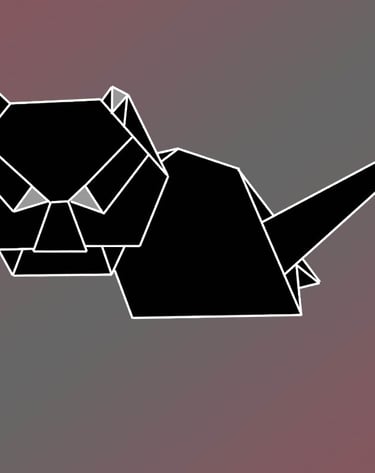 Origami di un gatto nero per halloween