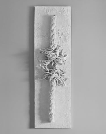 a cut rope on crackle paste base