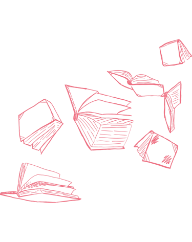 Motif décoratif livres - Wendy Baqué, chroniqueuse littéraire.