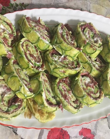 zucchini savory pie with cheese and ham