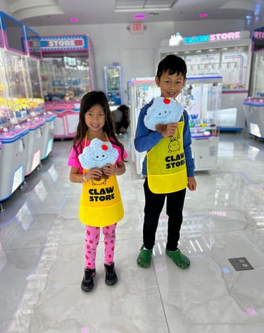 kids holding plushies