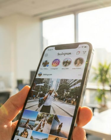 scrolling instagram on my phone