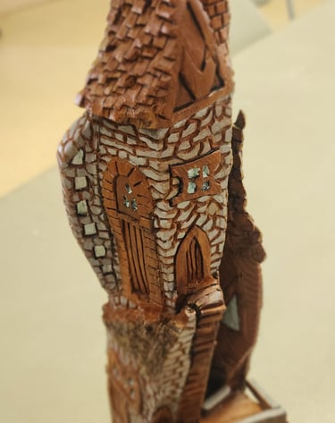 Dave Rubino Cottonwood Bark Carving