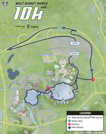 2020 runDisney Walt Disney World Marathon Weekend 10K Course Map