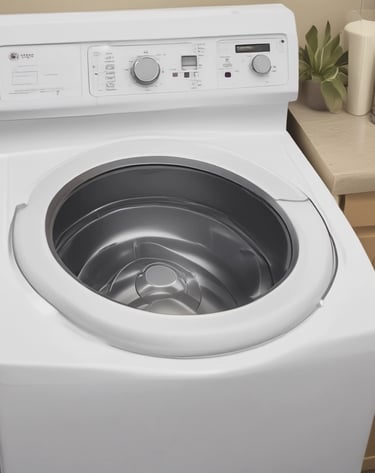 A stylish laundry room featuring our rental washing machines.