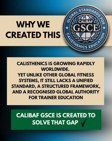 Calibaf gsce global standards for calisthenics education-calisthenics trainer certification