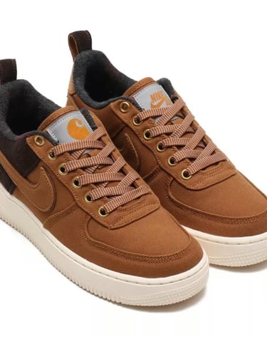 Nike Air Force 1 Low x Carhartt WIP collaboration sneaker in Ale Brown with rugged canvas upper and gum outsole