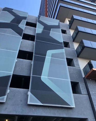 parking garage tensile membrane facade