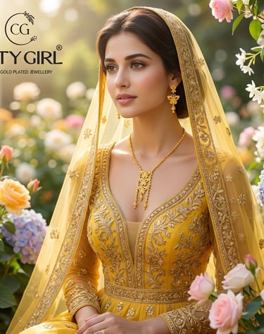 Gold-plated statement necklace India cocktail evening wear — occasion wear women City Girl Jewellery