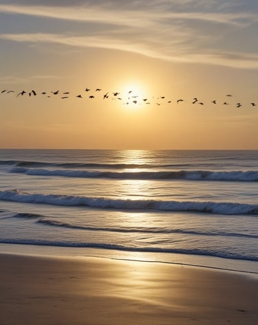 A serene sunset over a Texas Hill Country vineyard with rolling hills.