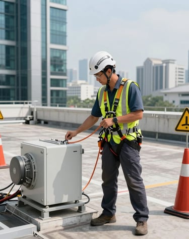 Freshly painted hallway with repaired walls and new ceiling tiles in a corporate office.