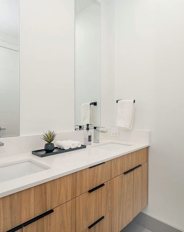 New construction bathroom with contemporary design and finishes