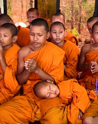 Young Khmer Buddhist monks.