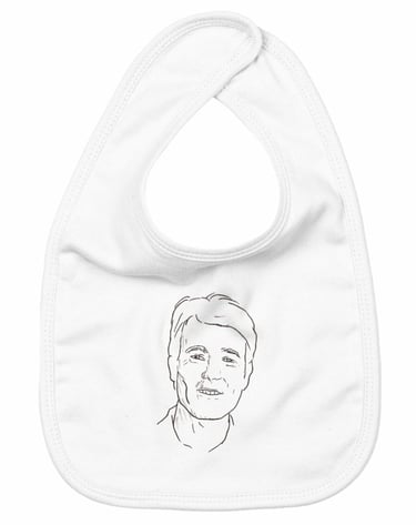 bavoir personnalisé avec portrait stylisé simple