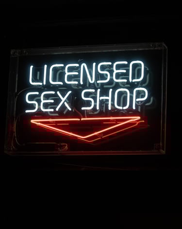 image with text reading licensed sex shop