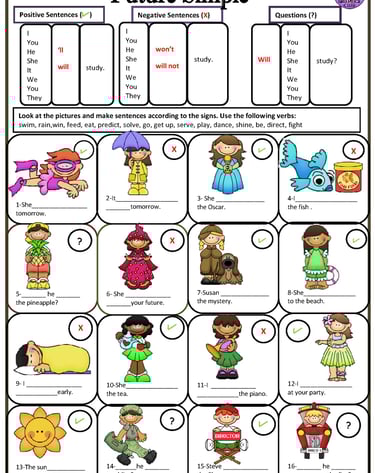 FUTURE SIMPLE worksheets and exercises