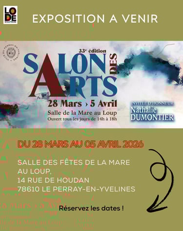 Affiche du Salon des Arts du Perray-en-Yvelines 2026 avec les dates, horaires et adresse.
