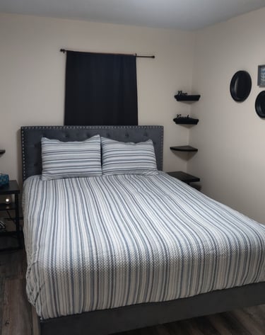 master bedroom bunk beds lakeside lake views southern michigan vrbo airbnb dock short term rental