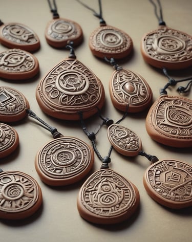 Artisan shaping a ceramic bracelet inspired by Berber symbols in a sunlit workshop