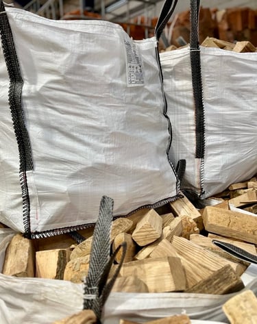 Bulk bags of premium quality kiln dried hardwood logs