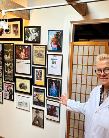 Dr. Lonna Denny proudly presenting her achievements in the last 24 years.