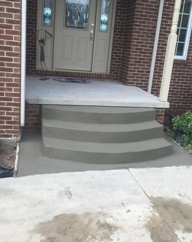 Finished Concrete Radius Steps