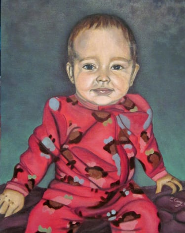 original hand painted oil painting baby portrait custom 