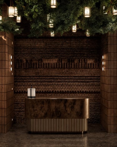 Bespoke restaurant reception desk design Dubai